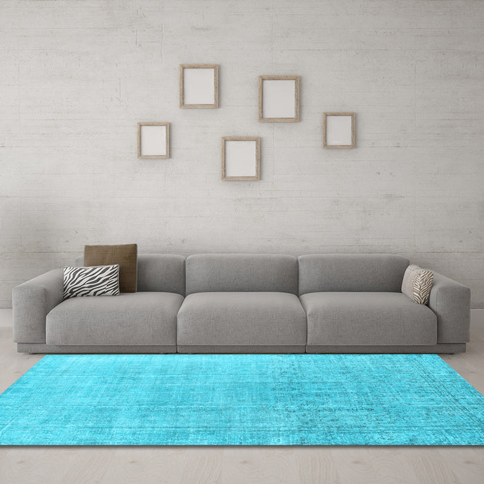 Machine Washable Persian Light Blue Traditional Rug in a Living Room, wshtr4169lblu