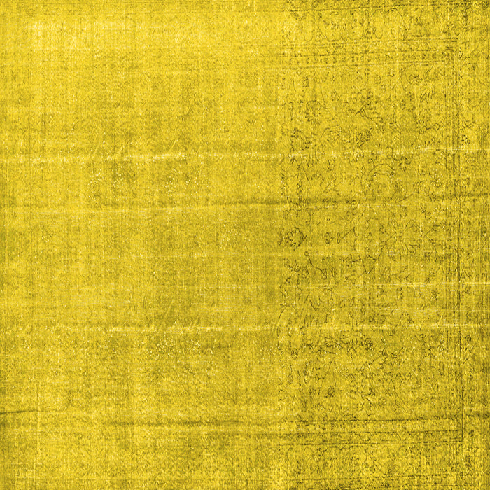 Square Machine Washable Persian Yellow Traditional Rug, wshtr4169yw