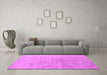 Machine Washable Persian Pink Traditional Rug in a Living Room, wshtr4169pnk