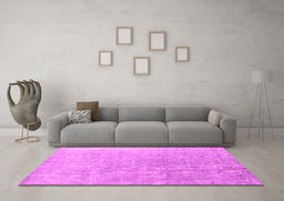 Machine Washable Persian Pink Traditional Rug in a Living Room, wshtr4169pnk