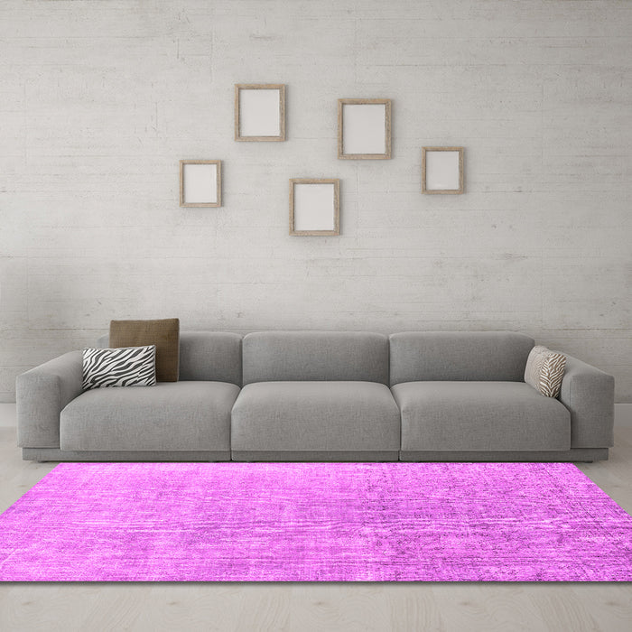 Machine Washable Persian Pink Traditional Rug in a Living Room, wshtr4169pnk