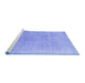 Sideview of Machine Washable Persian Blue Traditional Rug, wshtr4169blu