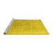 Sideview of Machine Washable Persian Yellow Traditional Rug, wshtr4169yw