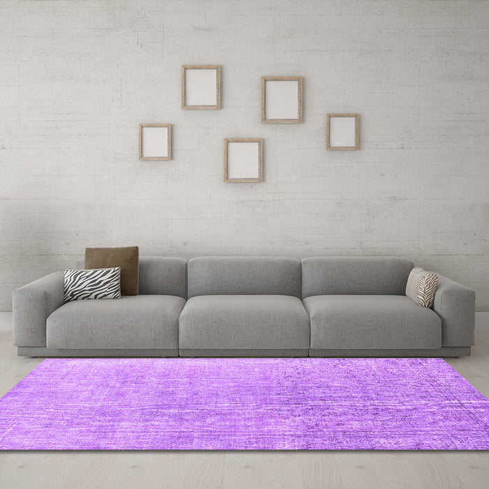 Machine Washable Persian Purple Traditional Area Rugs in a Living Room, wshtr4169pur