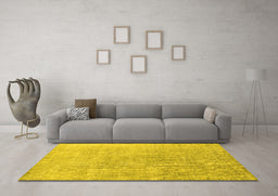 Machine Washable Persian Yellow Traditional Rug in a Living Room, wshtr4169yw