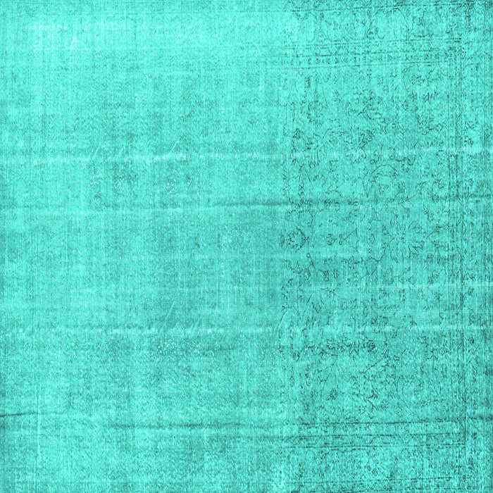 Square Machine Washable Persian Turquoise Traditional Area Rugs, wshtr4169turq