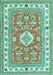 Geometric Turquoise Traditional Rug, tr416turq