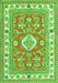 Serging Thickness of Machine Washable Geometric Green Traditional Area Rugs, wshtr416grn