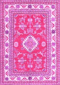 Geometric Pink Traditional Rug, tr416pnk