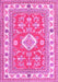 Geometric Pink Traditional Rug, tr416pnk