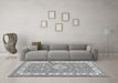 Machine Washable Geometric Gray Traditional Rug in a Living Room,, wshtr416gry