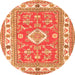 Square Geometric Orange Traditional Rug, tr416org