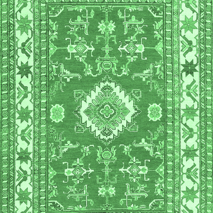 Geometric Emerald Green Traditional Rug, tr416emgrn