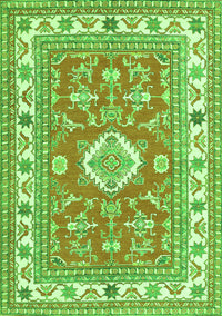 Geometric Green Traditional Rug, tr416grn