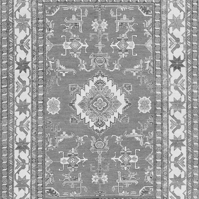 Serging Thickness of Machine Washable Geometric Gray Traditional Rug, wshtr416gry