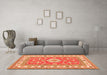 Machine Washable Geometric Orange Traditional Area Rugs in a Living Room, wshtr416org