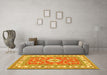 Machine Washable Geometric Yellow Traditional Rug in a Living Room, wshtr416yw