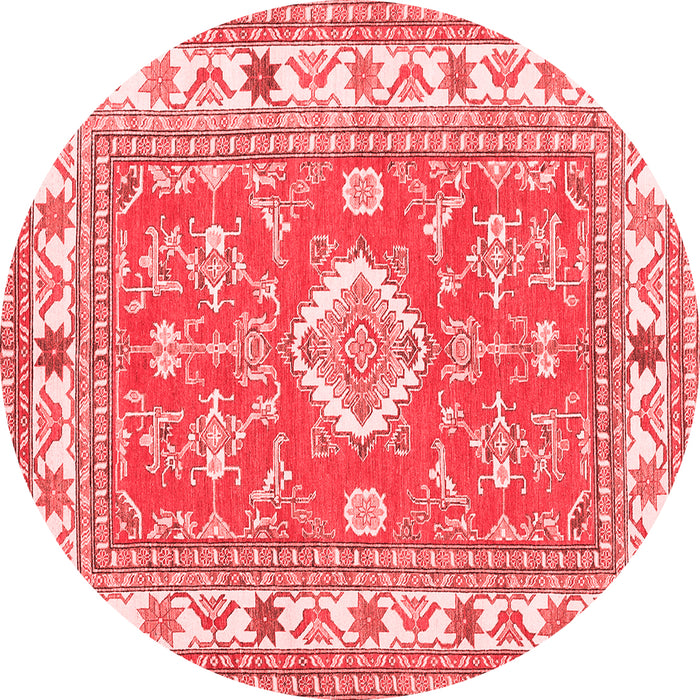 Machine Washable Geometric Red Traditional Rug, wshtr416red