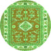 Machine Washable Geometric Green Traditional Area Rugs, wshtr416grn