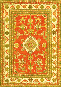 Geometric Yellow Traditional Rug, tr416yw