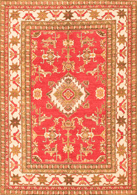 Geometric Orange Traditional Rug, tr416org