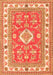 Geometric Orange Traditional Rug, tr416org