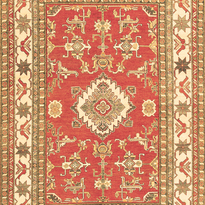 Machine Washable Geometric Brown Traditional Rug, wshtr416brn