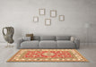 Machine Washable Geometric Brown Traditional Rug in a Living Room,, wshtr416brn