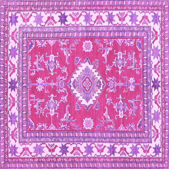 Square Geometric Purple Traditional Rug, tr416pur
