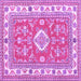 Square Geometric Purple Traditional Rug, tr416pur