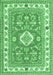 Machine Washable Geometric Emerald Green Traditional Area Rugs, wshtr416emgrn