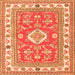 Serging Thickness of Geometric Orange Traditional Rug, tr416org