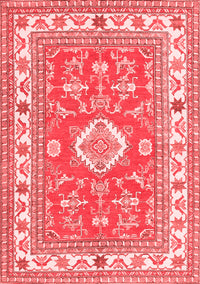 Geometric Red Traditional Rug, tr416red