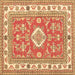 Square Machine Washable Geometric Brown Traditional Rug, wshtr416brn