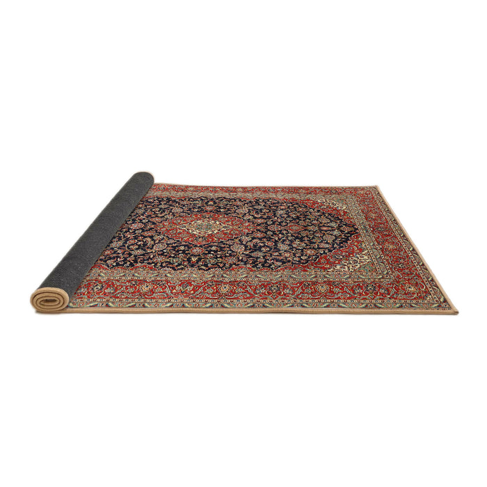 Sideview of Traditional Saffron Red Medallion Rug, tr417