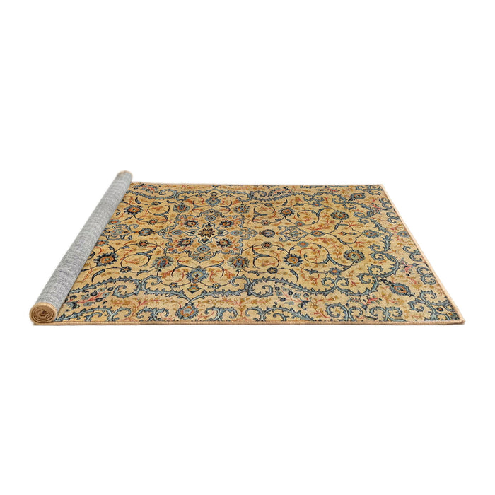 Sideview of Machine Washable Traditional Brown Rug, wshtr4170