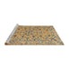 Sideview of Machine Washable Traditional Brown Rug, wshtr4170