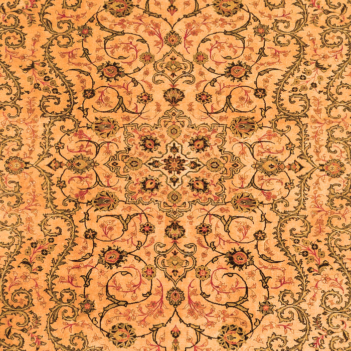 Serging Thickness of Machine Washable Persian Orange Traditional Area Rugs, wshtr4170org