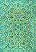 Machine Washable Persian Turquoise Traditional Area Rugs, wshtr4170turq