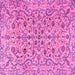 Square Machine Washable Persian Pink Traditional Rug, wshtr4170pnk