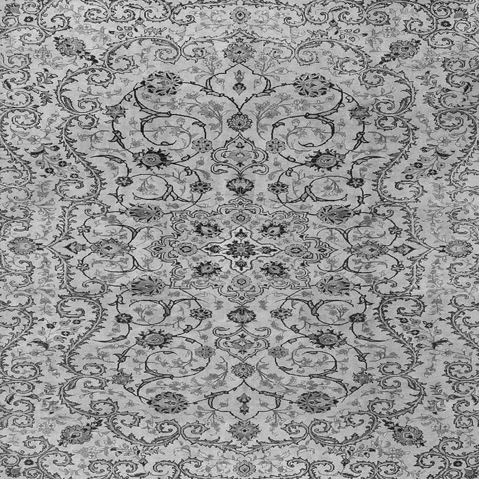Round Machine Washable Persian Gray Traditional Rug, wshtr4170gry