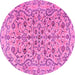 Round Persian Pink Traditional Rug, tr4170pnk