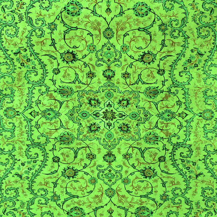 Serging Thickness of Machine Washable Persian Green Traditional Area Rugs, wshtr4170grn