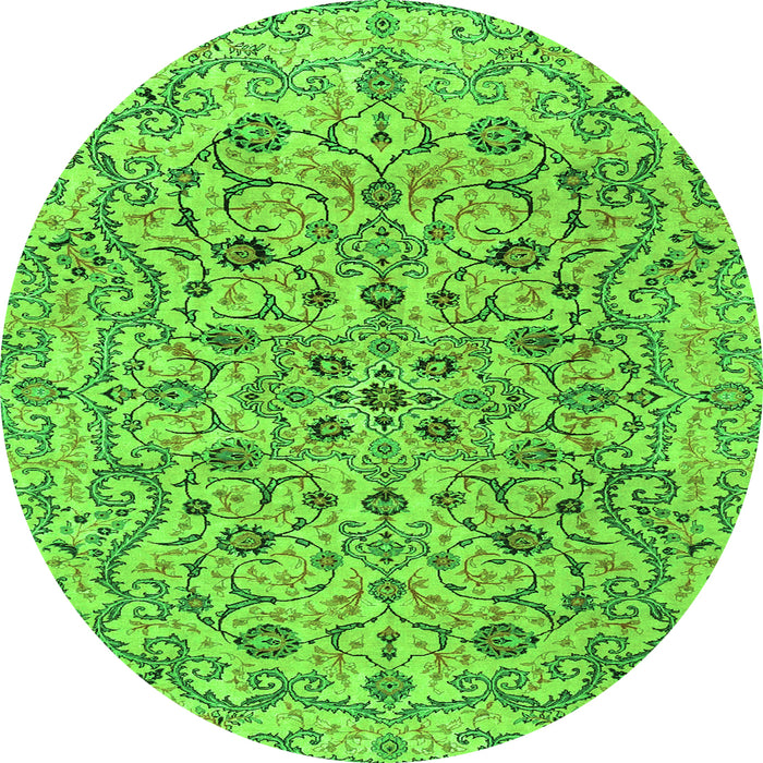 Square Persian Green Traditional Rug, tr4170grn