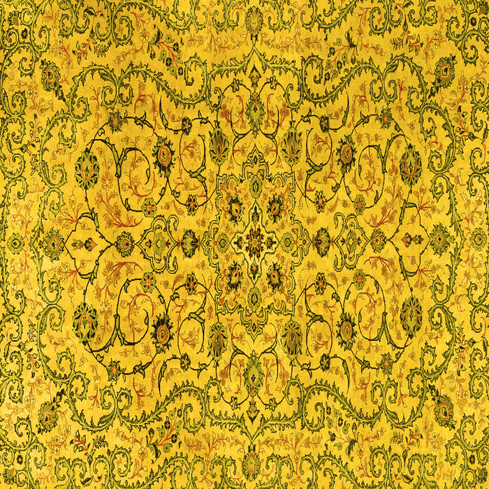 Square Persian Yellow Traditional Rug, tr4170yw