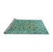 Sideview of Machine Washable Persian Light Blue Traditional Rug, wshtr4170lblu