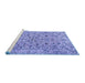 Sideview of Machine Washable Persian Blue Traditional Rug, wshtr4170blu