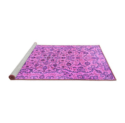 Sideview of Machine Washable Persian Purple Traditional Area Rugs, wshtr4170pur