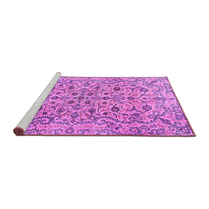 Sideview of Machine Washable Persian Purple Traditional Area Rugs, wshtr4170pur