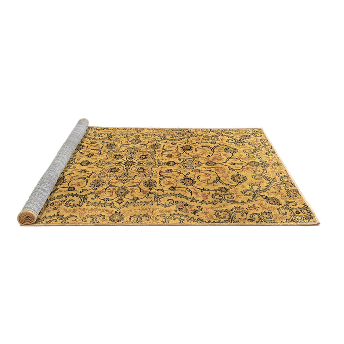 Sideview of Machine Washable Persian Brown Traditional Rug, wshtr4170brn